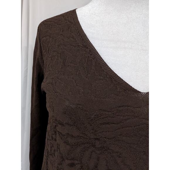 D. Exterior Women's Size Medium Made In Italy Brown Tunic Top Shirt Cotton EUC - Picture 2 of 16